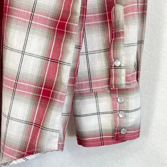 Roper Men's Pearl Snap Shirt Plaid Cowboy Farm Core Western Rodeo XL - Picture 4 of 6